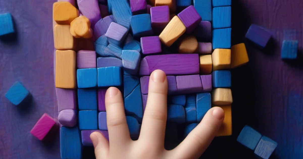 Children playing with wooden blocks