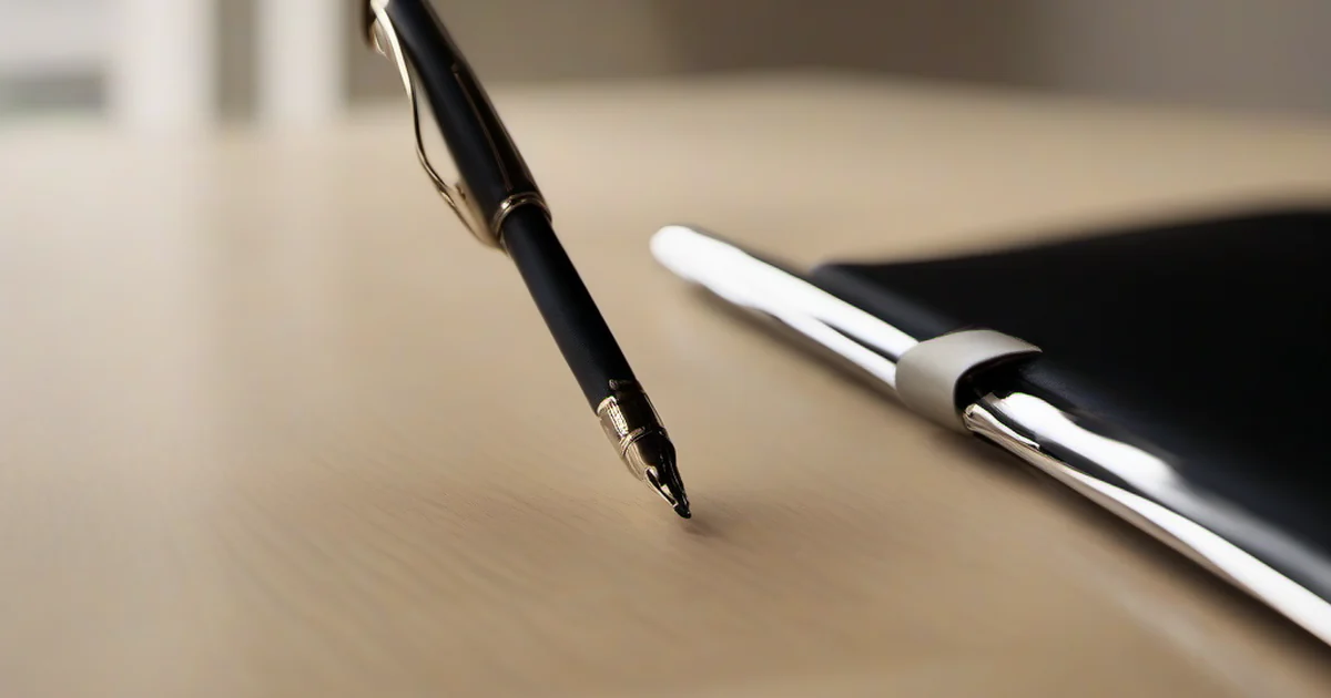 Clean desk with pen
